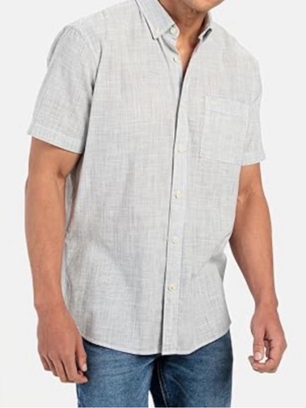 Molokai Surf Co Light grey Heathered Short Sleeve Button Mens Shirt sz. XXL  NWT